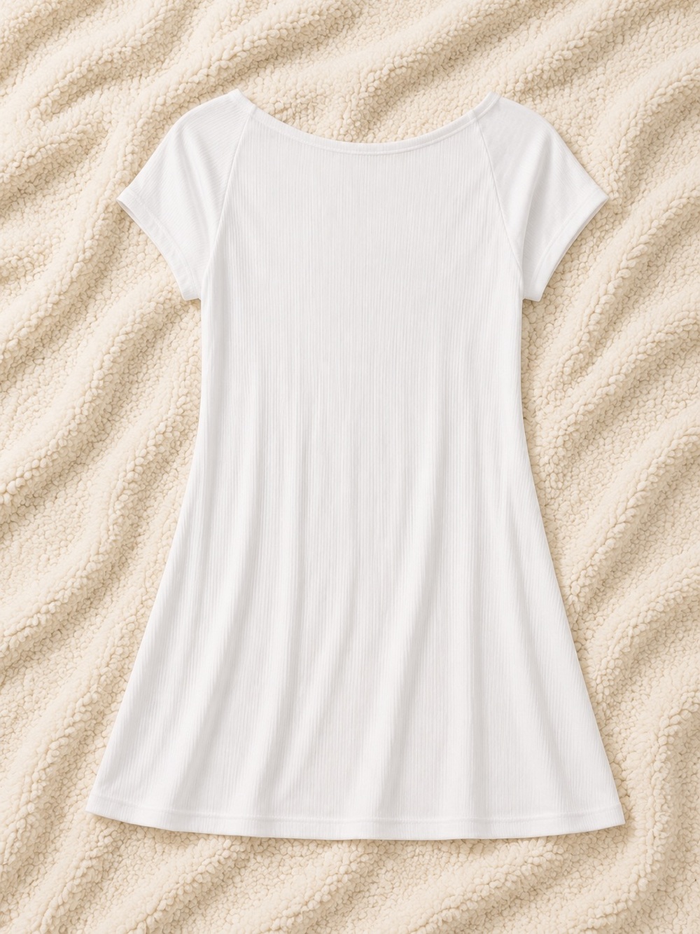 Urban Outfitters White Ribbed Tee Dress